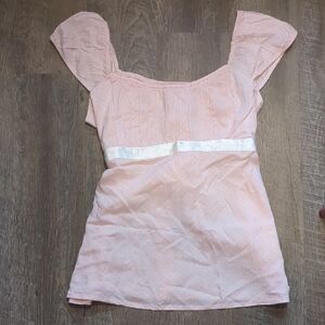 Hollister Light Pink Smocked Top